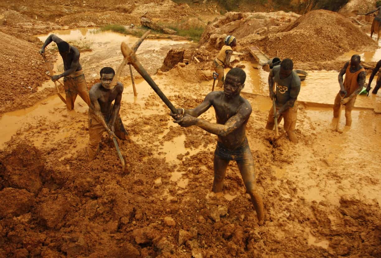 group of people mining