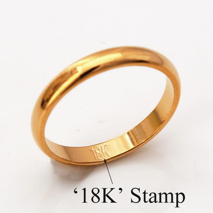 gold ring with 18K stamp